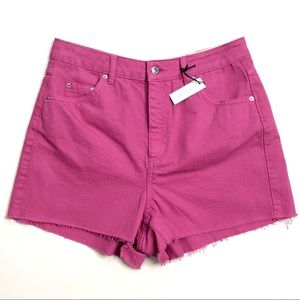 Topshop High Waisted Jean Shorts Pink Size 8 NWT